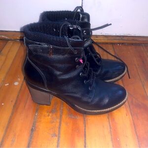 Black leather boots